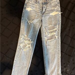 American Eagle Outfitters Boyfriend Distressed Light Blue Jeans